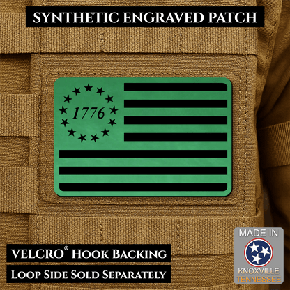 Tactical 1776 America 250th Flag Patch | Made in USA | VELCRO® Brand Hook Backing - LoneStar Adhesive