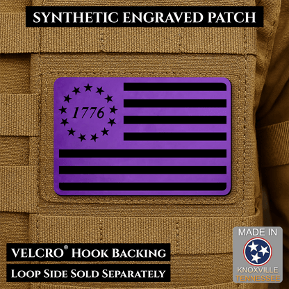Tactical 1776 America 250th Flag Patch | Made in USA | VELCRO® Brand Hook Backing - LoneStar Adhesive