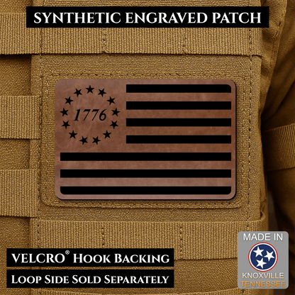 Tactical 1776 America 250th Flag Patch | Made in USA | VELCRO® Brand Hook Backing - LoneStar Adhesive