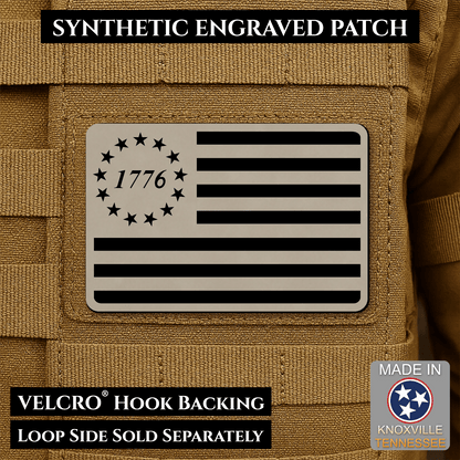 Tactical 1776 America 250th Flag Patch | Made in USA | VELCRO® Brand Hook Backing - LoneStar Adhesive