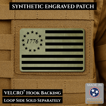 Tactical 1776 America 250th Flag Patch | Made in USA | VELCRO® Brand Hook Backing - LoneStar Adhesive