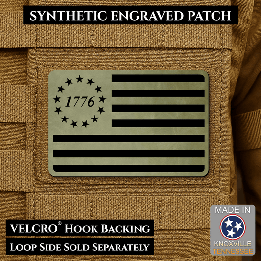 Tactical 1776 America 250th Flag Patch | Made in USA | VELCRO® Brand Hook Backing - LoneStar Adhesive