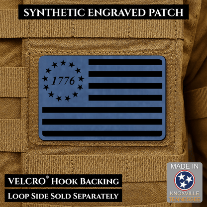 Tactical 1776 America 250th Flag Patch | Made in USA | VELCRO® Brand Hook Backing - LoneStar Adhesive