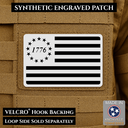 Tactical 1776 America 250th Flag Patch | Made in USA | VELCRO® Brand Hook Backing - LoneStar Adhesive