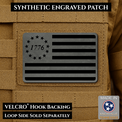 Tactical 1776 America 250th Flag Patch | Made in USA | VELCRO® Brand Hook Backing - LoneStar Adhesive