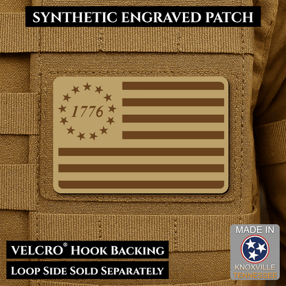 Tactical 1776 America 250th Flag Patch | Made in USA | VELCRO® Brand Hook Backing - LoneStar Adhesive