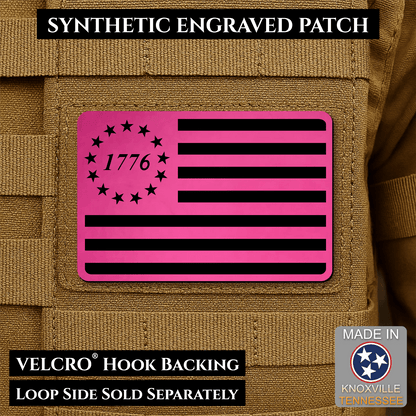 Tactical 1776 America 250th Flag Patch | Made in USA | VELCRO® Brand Hook Backing - LoneStar Adhesive
