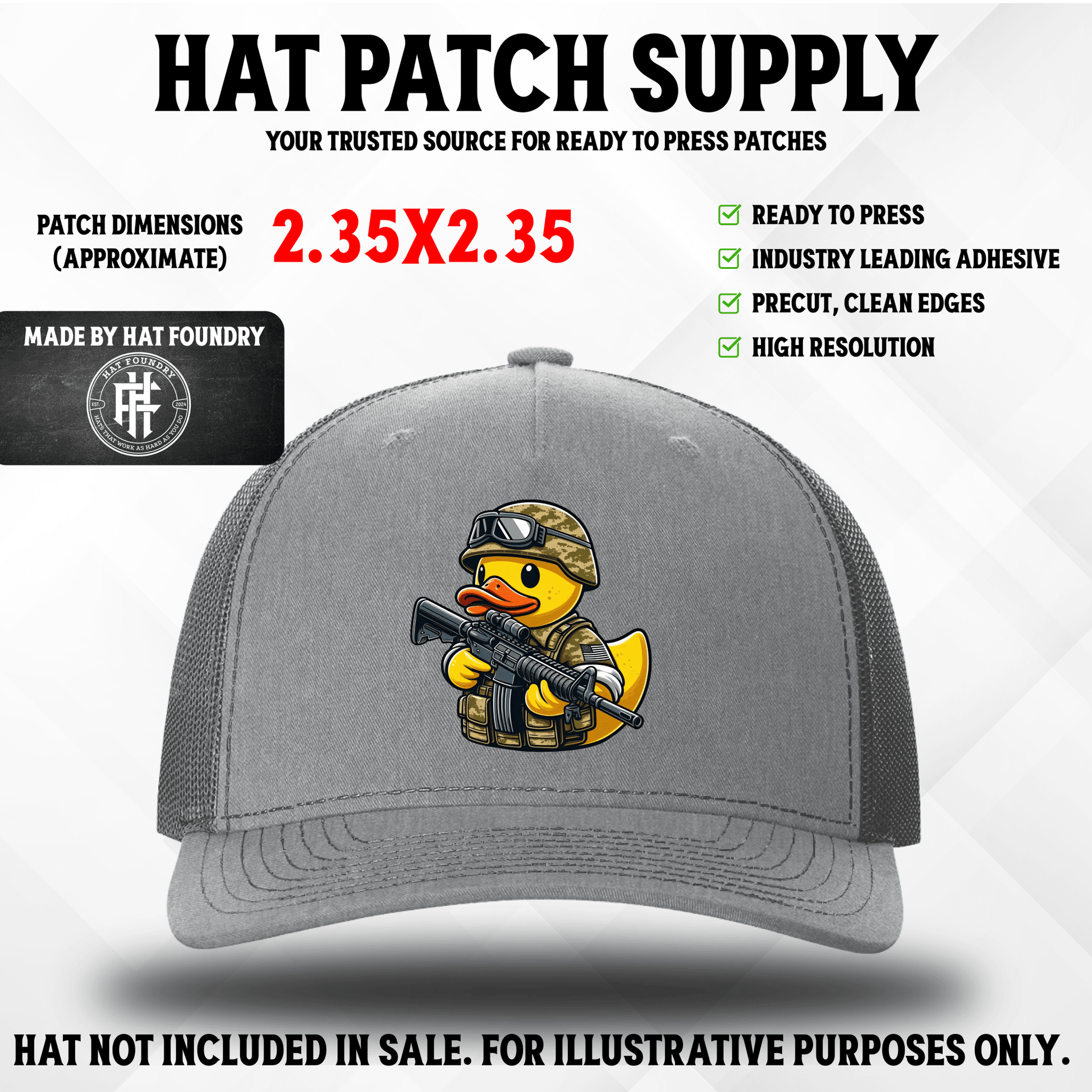 Tactical Duck UV Printed Patch - LoneStar Adhesive