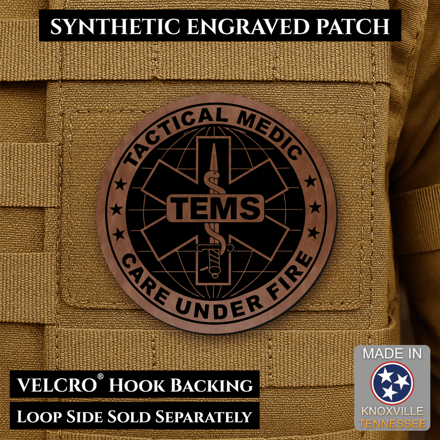 Tactical EMS Medic Morale Patch | Made in USA | VELCRO® Brand Hook Backing - LoneStar Adhesive