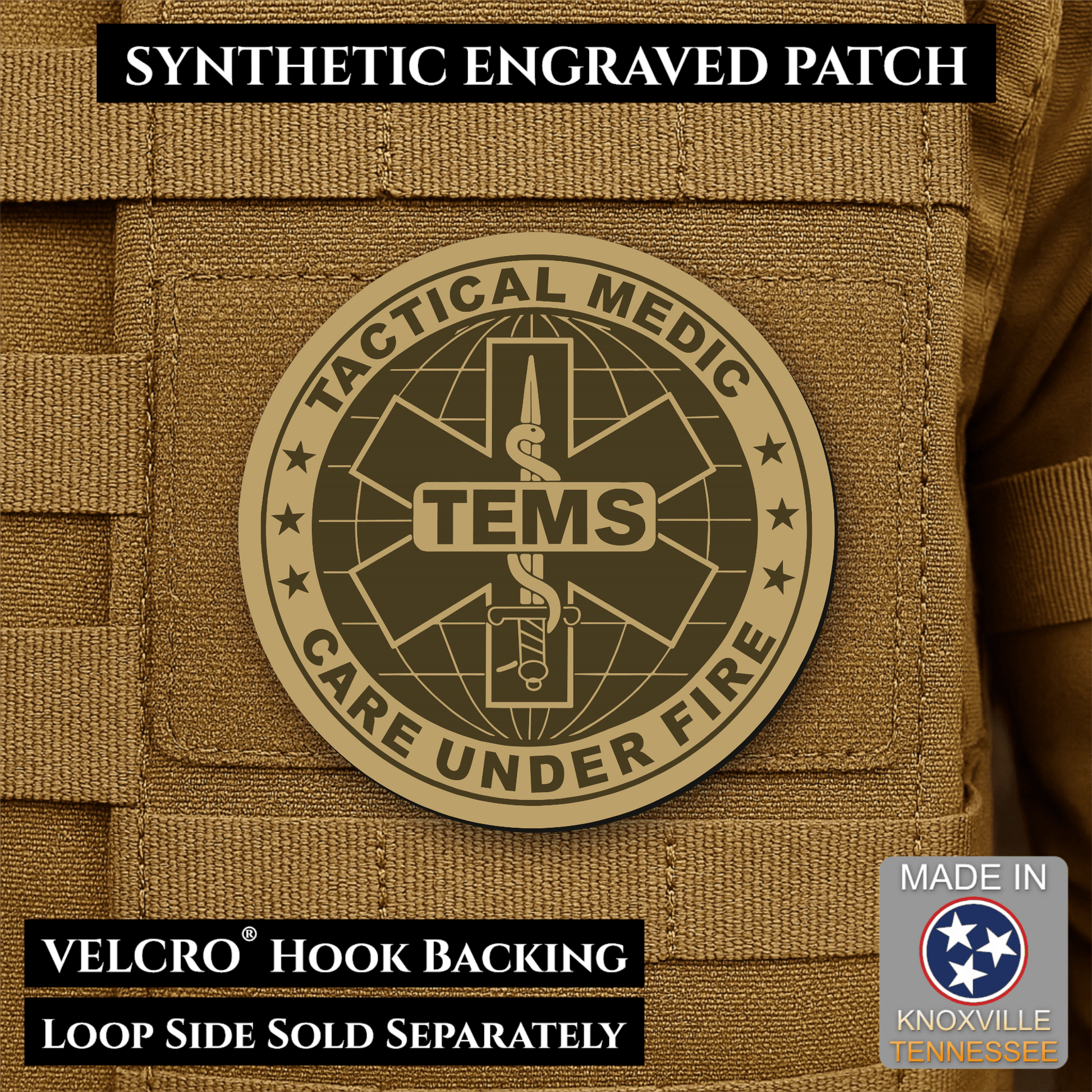 Tactical EMS Medic Morale Patch | Made in USA | VELCRO® Brand Hook Backing - LoneStar Adhesive
