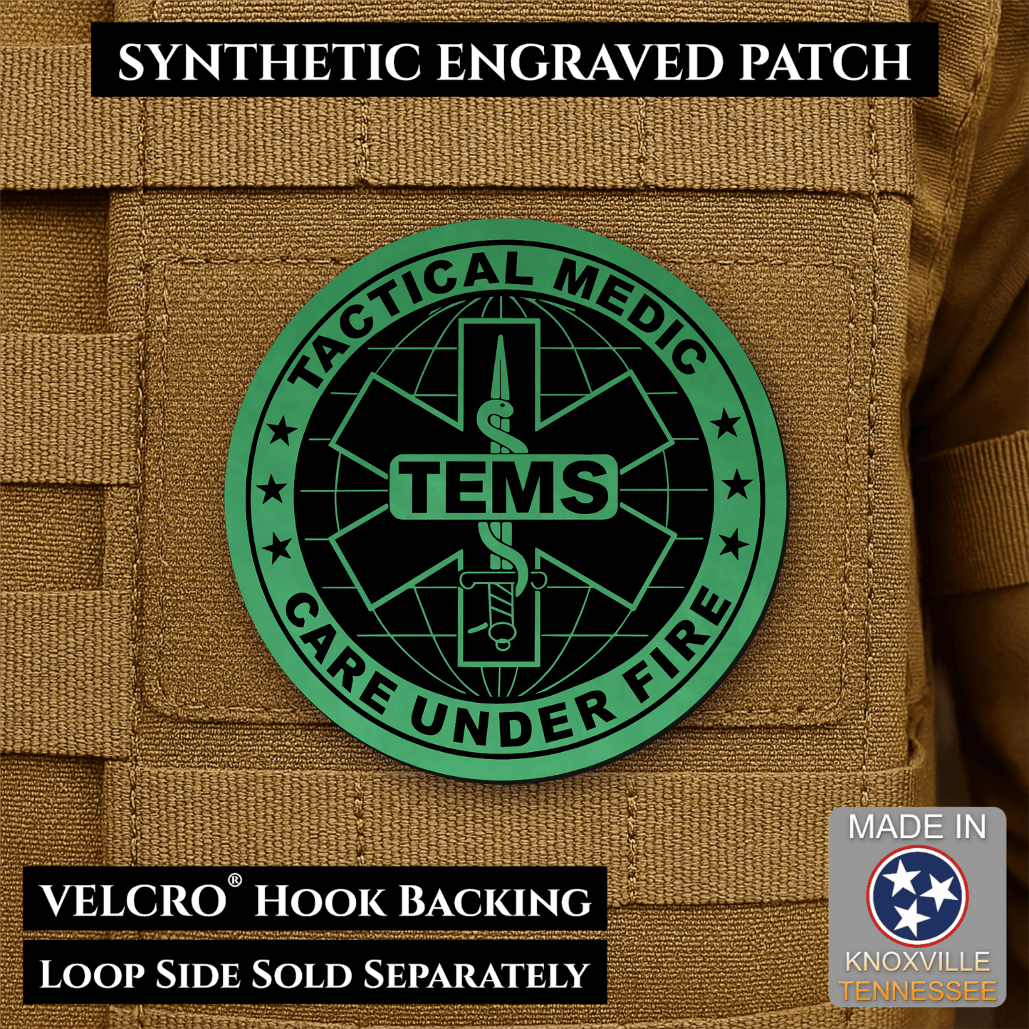 Tactical EMS Medic Morale Patch | Made in USA | VELCRO® Brand Hook Backing - LoneStar Adhesive