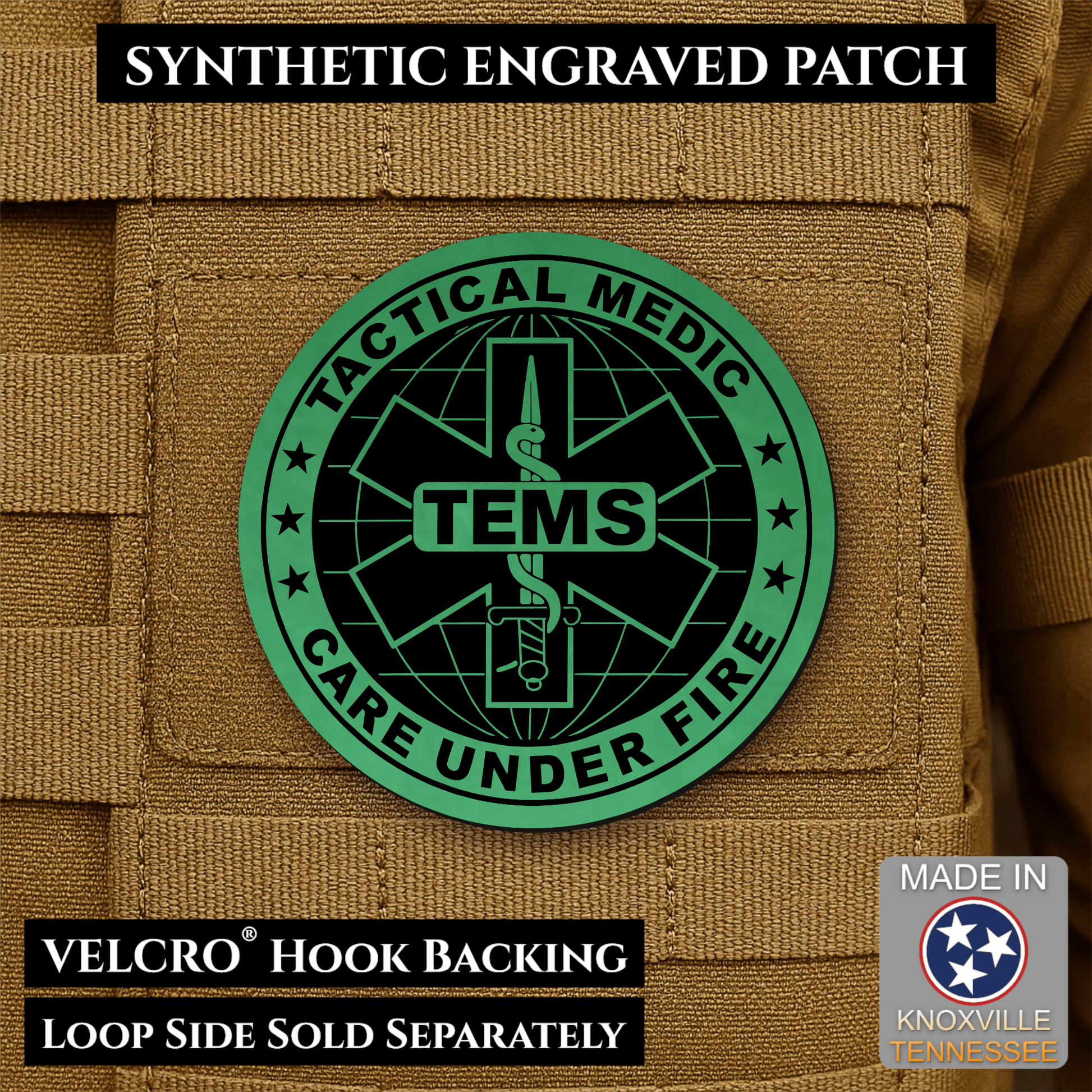 Tactical EMS Medic Morale Patch | Made in USA | VELCRO® Brand Hook Backing - LoneStar Adhesive