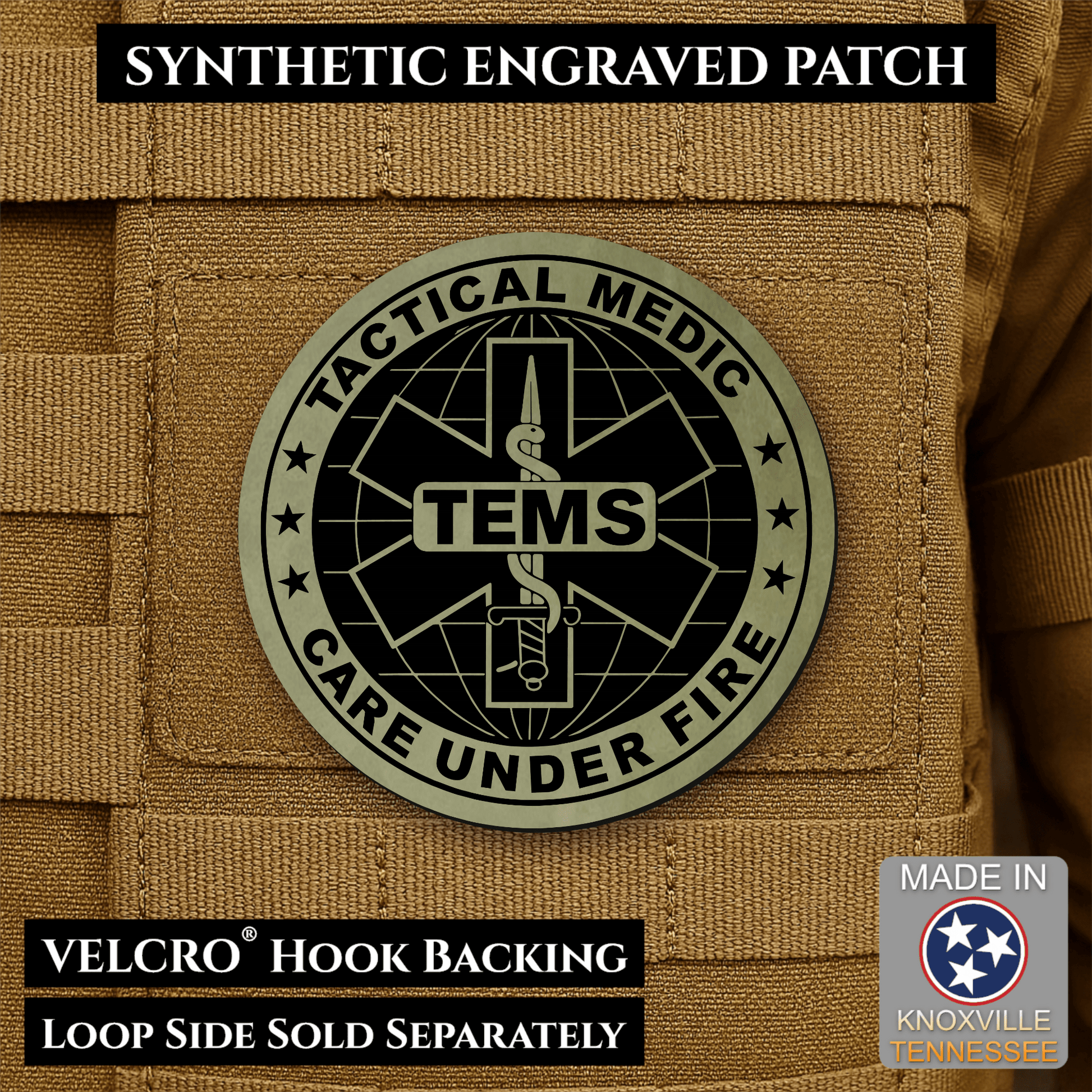 Tactical EMS Medic Morale Patch | Made in USA | VELCRO® Brand Hook Backing - LoneStar Adhesive
