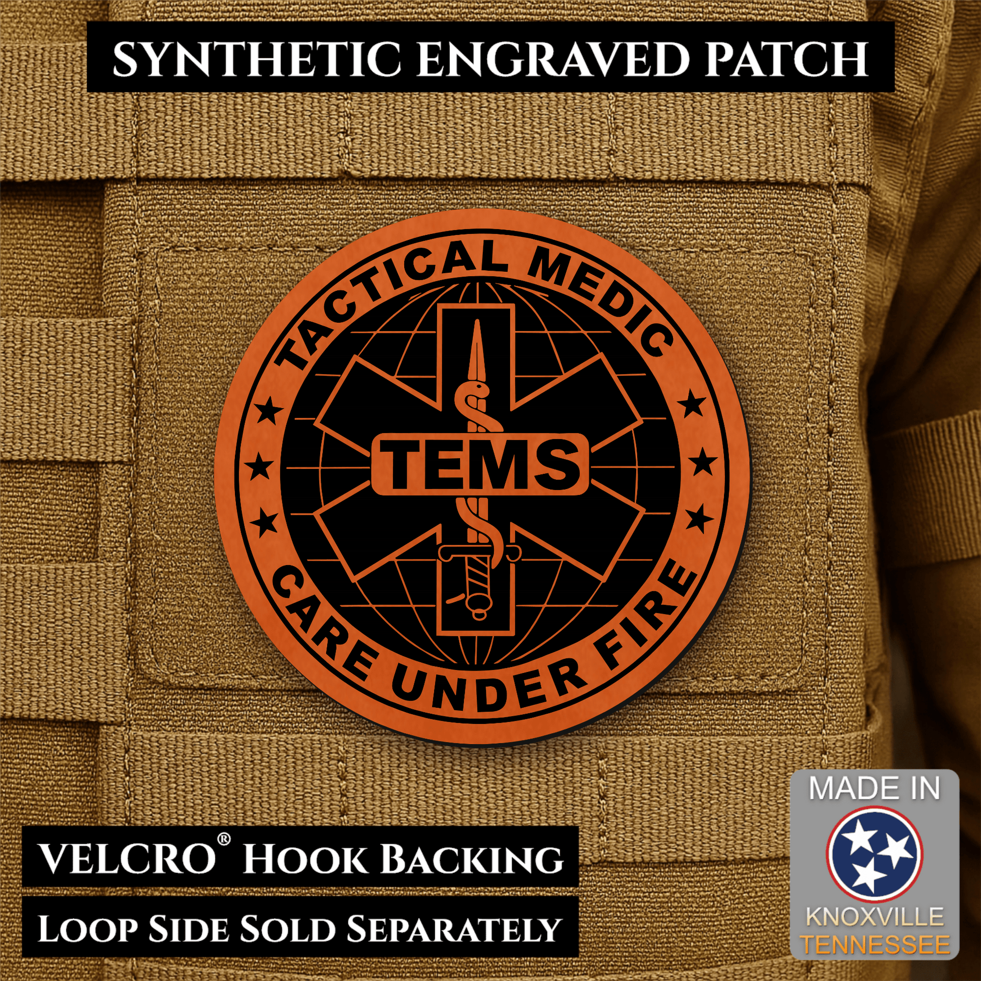 Tactical EMS Medic Morale Patch | Made in USA | VELCRO® Brand Hook Backing - LoneStar Adhesive
