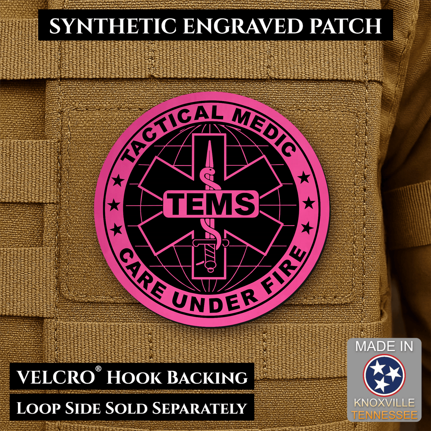 Tactical EMS Medic Morale Patch | Made in USA | VELCRO® Brand Hook Backing - LoneStar Adhesive