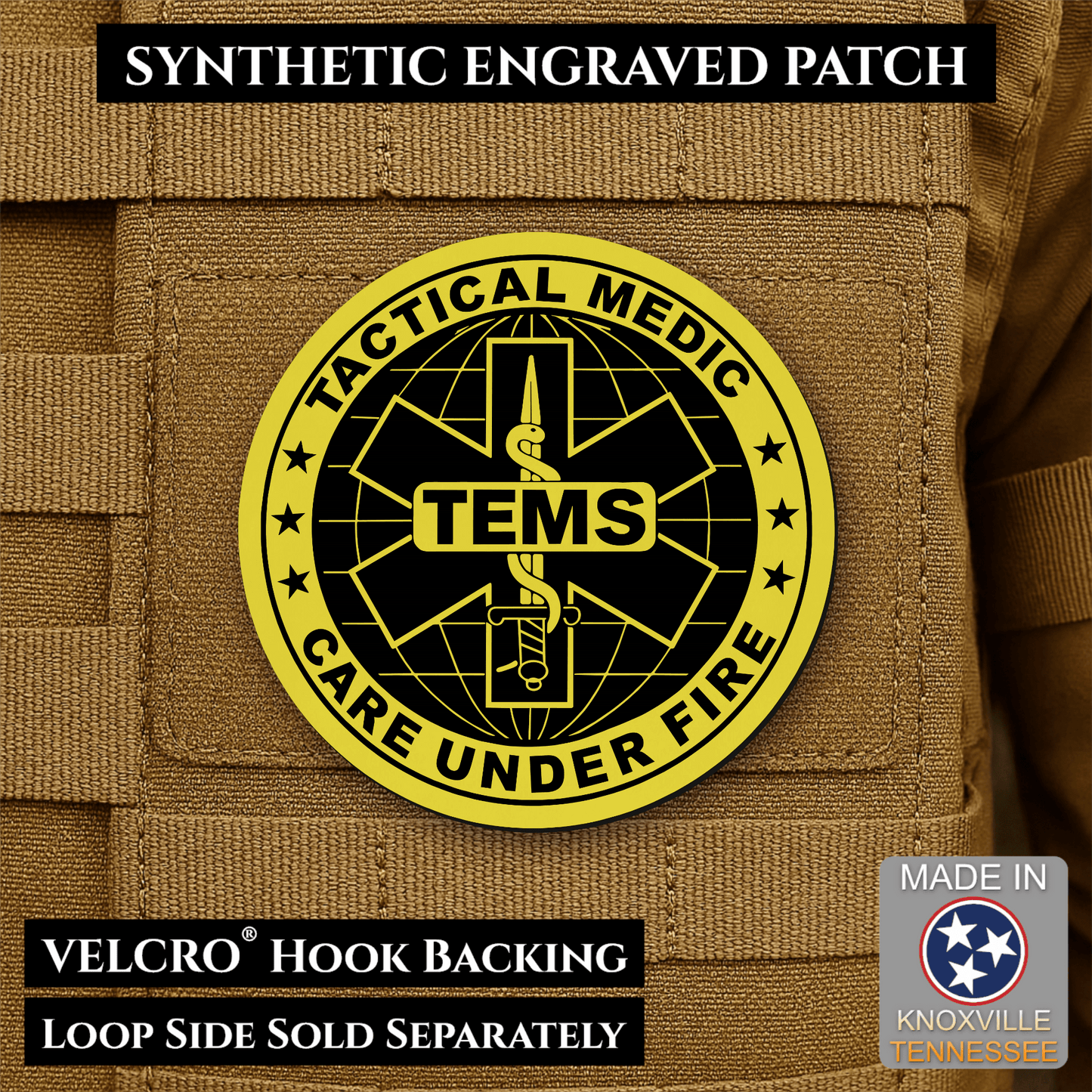 Tactical EMS Medic Morale Patch | Made in USA | VELCRO® Brand Hook Backing - LoneStar Adhesive