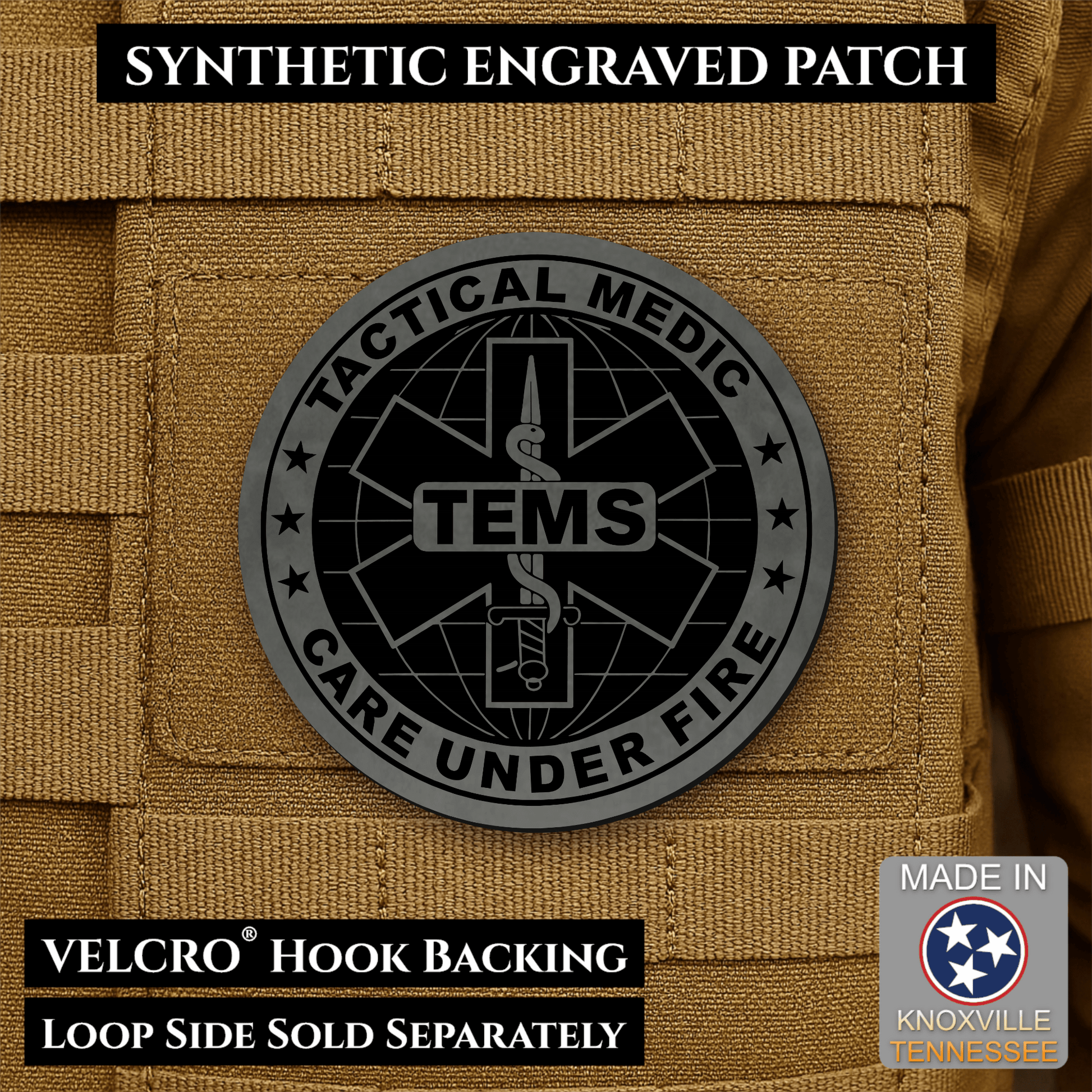 Tactical EMS Medic Morale Patch | Made in USA | VELCRO® Brand Hook Backing - LoneStar Adhesive