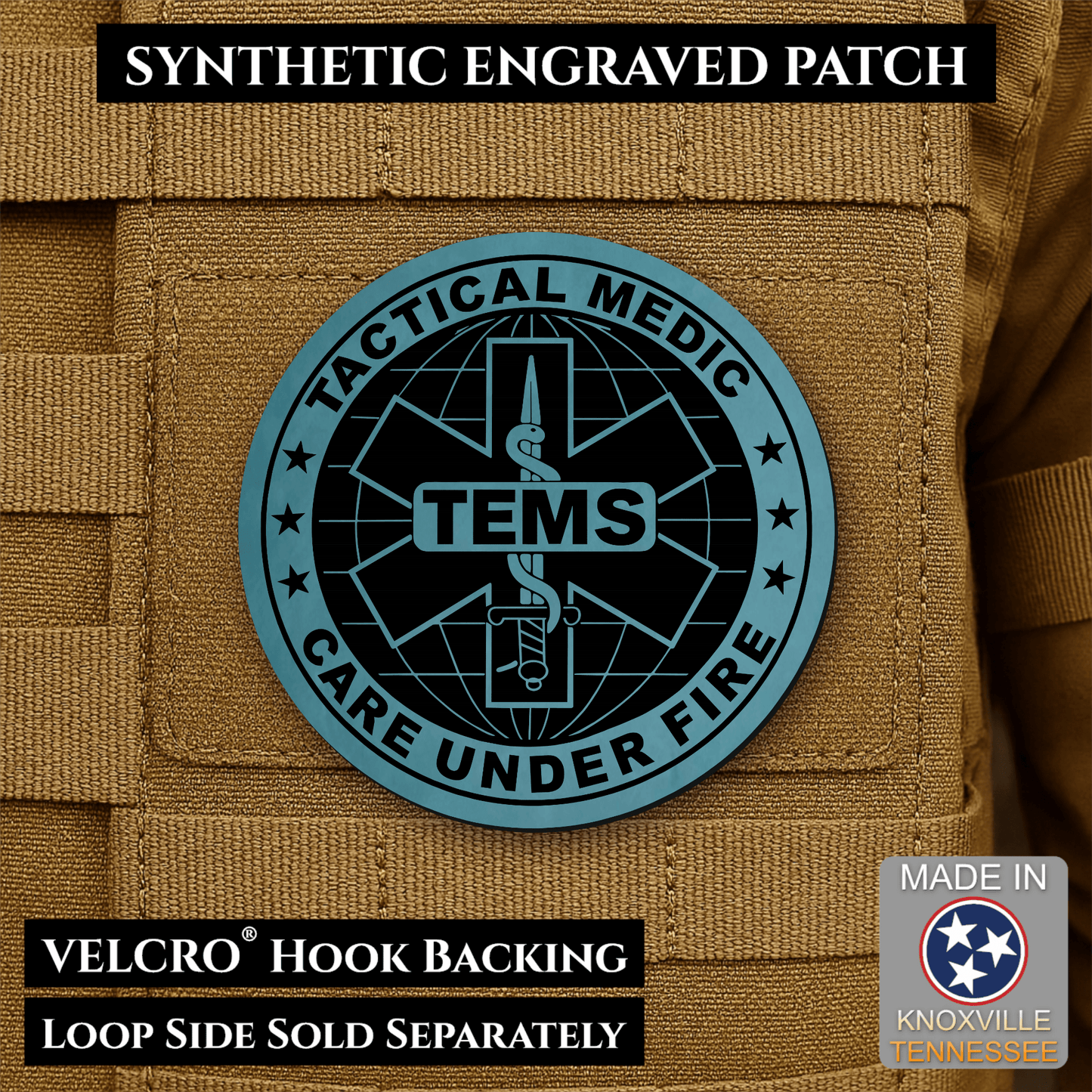 Tactical EMS Medic Morale Patch | Made in USA | VELCRO® Brand Hook Backing - LoneStar Adhesive