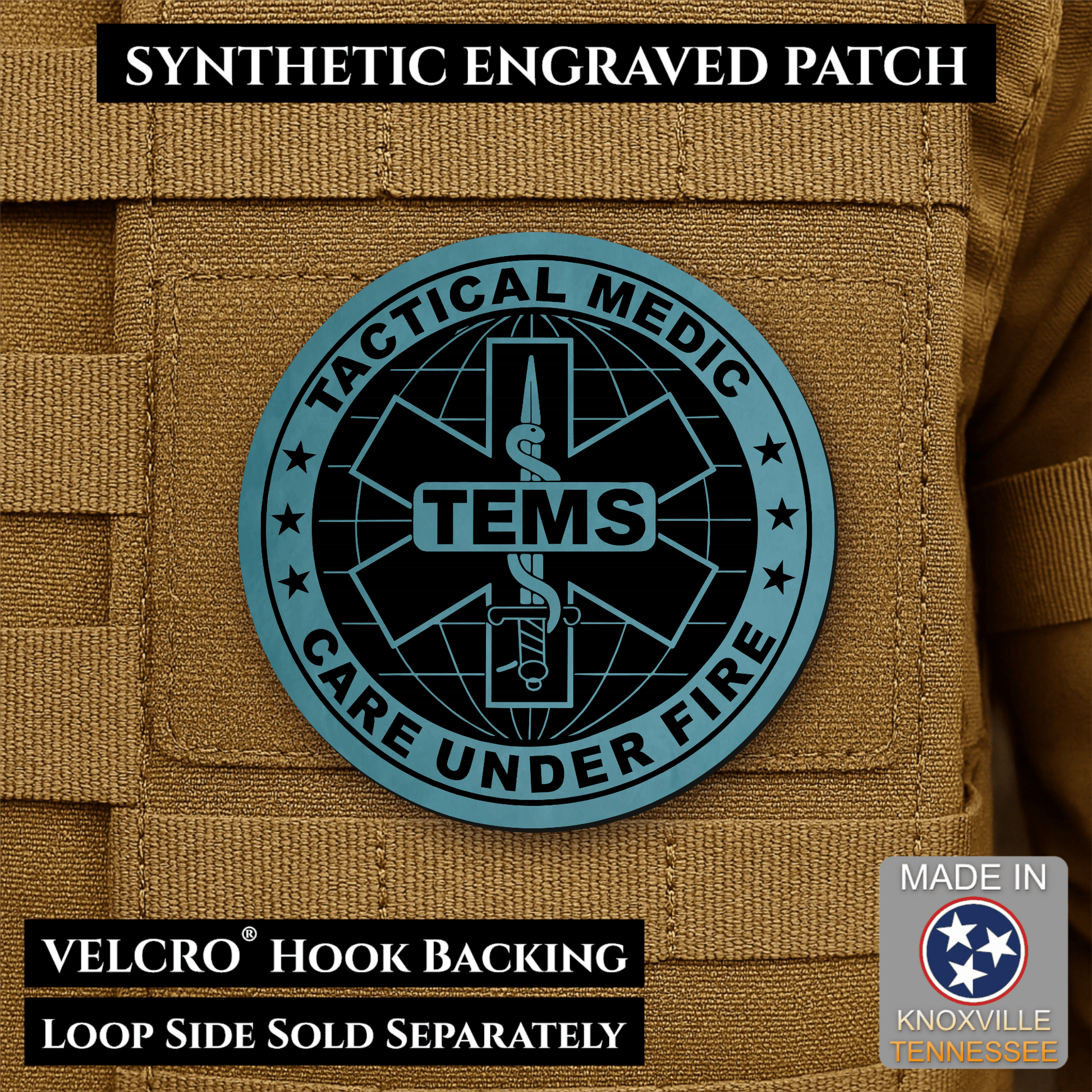 Tactical EMS Medic Morale Patch | Made in USA | VELCRO® Brand Hook Backing - LoneStar Adhesive