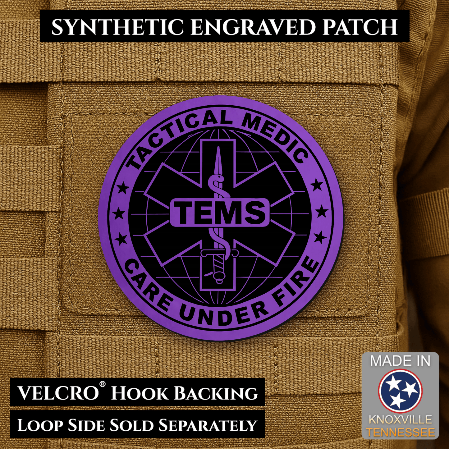 Tactical EMS Medic Morale Patch | Made in USA | VELCRO® Brand Hook Backing - LoneStar Adhesive