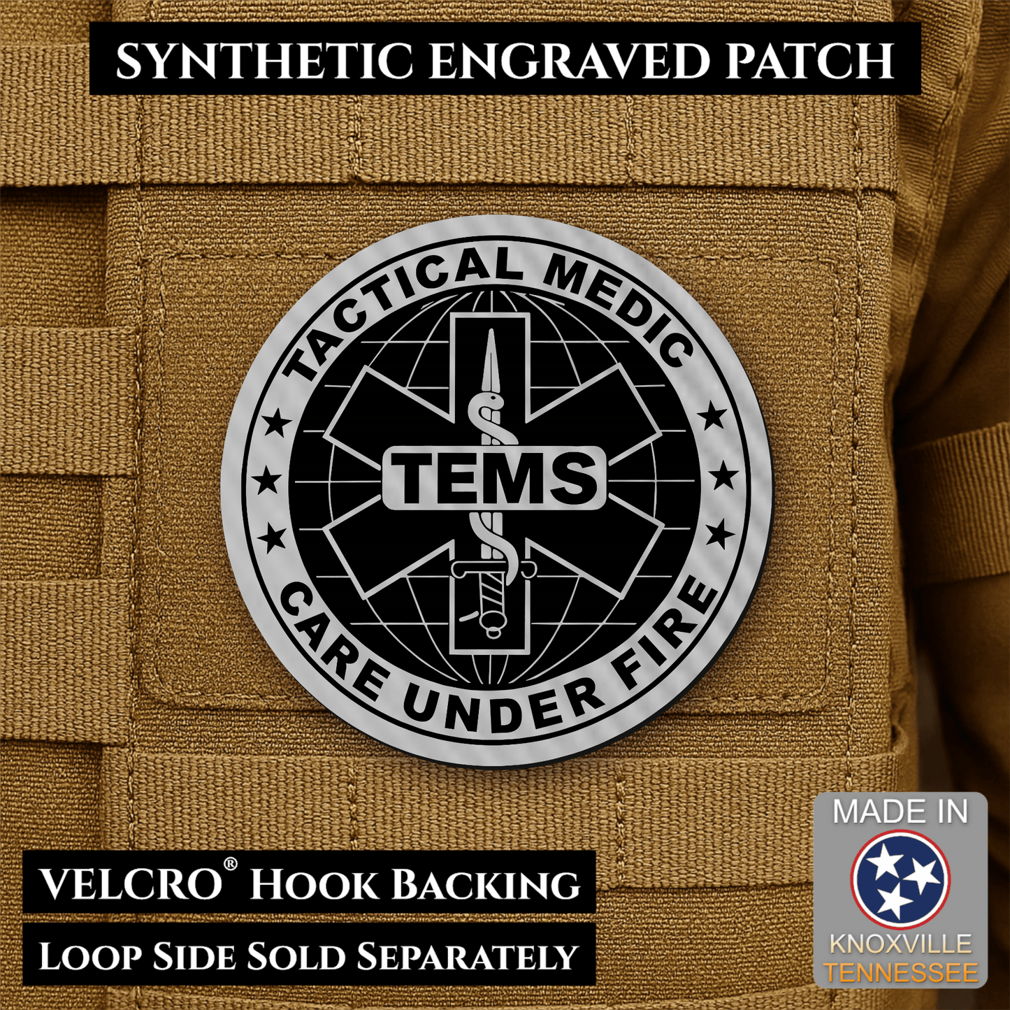 Tactical EMS Medic Morale Patch | Made in USA | VELCRO® Brand Hook Backing - LoneStar Adhesive