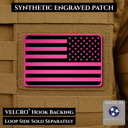 Tactical Synthetic American Flag Patch, 2x3" | Made in USA | VELCRO® Brand Hook Backing - LoneStar Adhesive