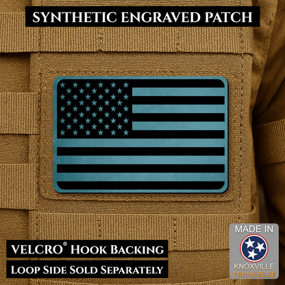 Tactical Synthetic American Flag Patch, 2x3" | Made in USA | VELCRO® Brand Hook Backing - LoneStar Adhesive