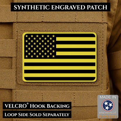 Tactical Synthetic American Flag Patch, 2x3" | Made in USA | VELCRO® Brand Hook Backing - LoneStar Adhesive