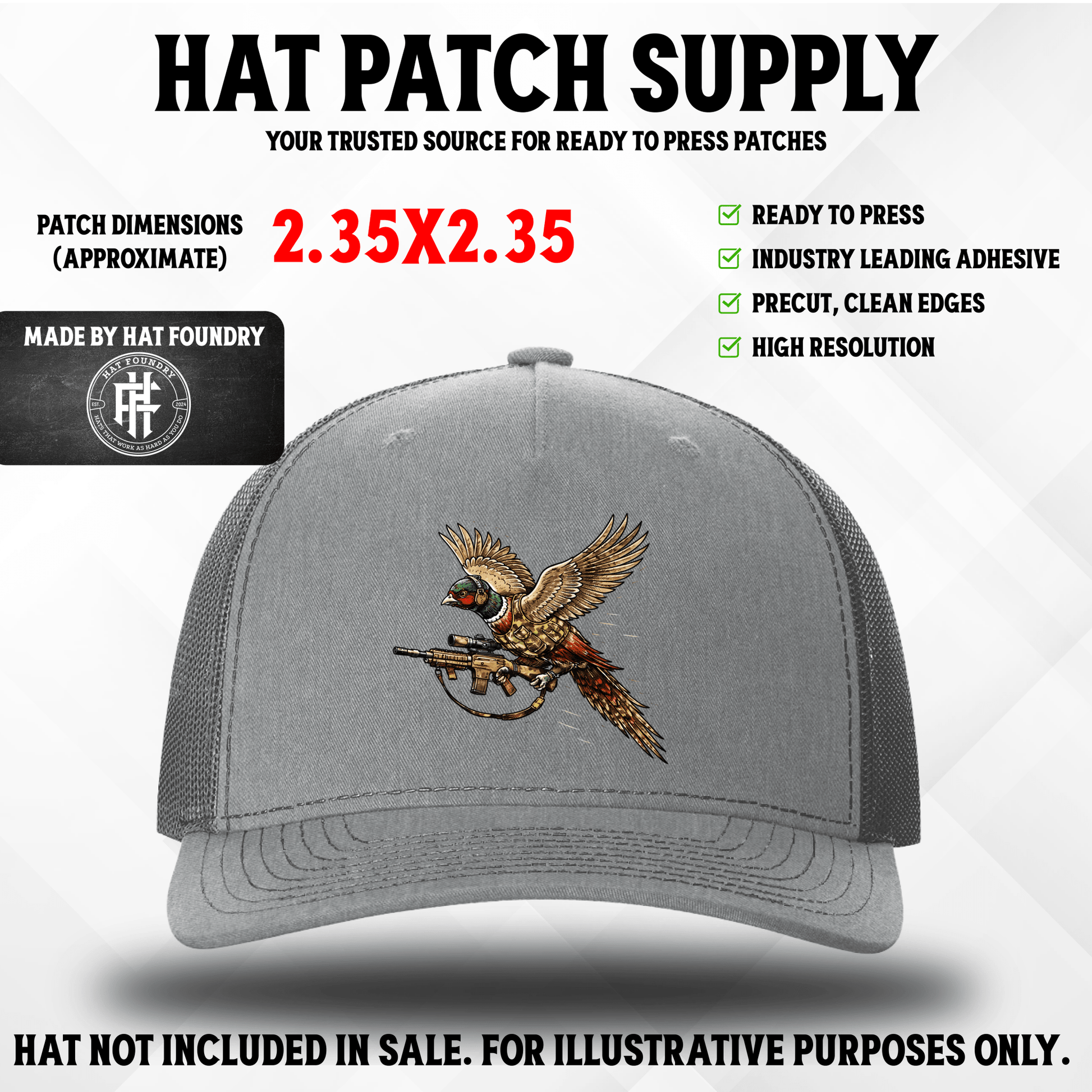 Tactical Wood Duck UV Printed Hat Patch - LoneStar Adhesive