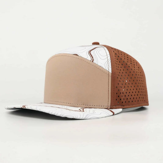 tan front with brown and white topo and brown back - LoneStar Adhesive