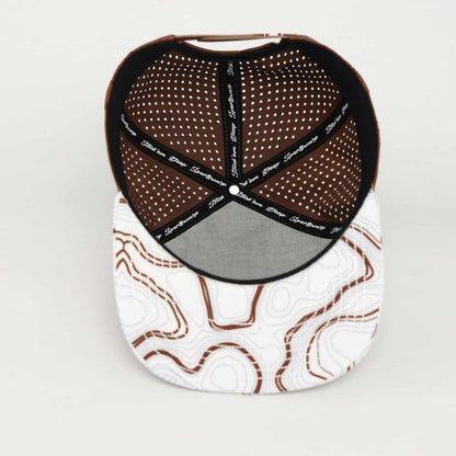 tan front with brown and white topo and brown back - LoneStar Adhesive