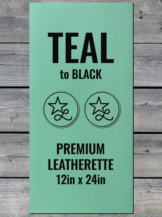 Teal / Black Durra-Bull Premium Leatherette™ Sheets (12x24) - #LoneStar Adhesive#