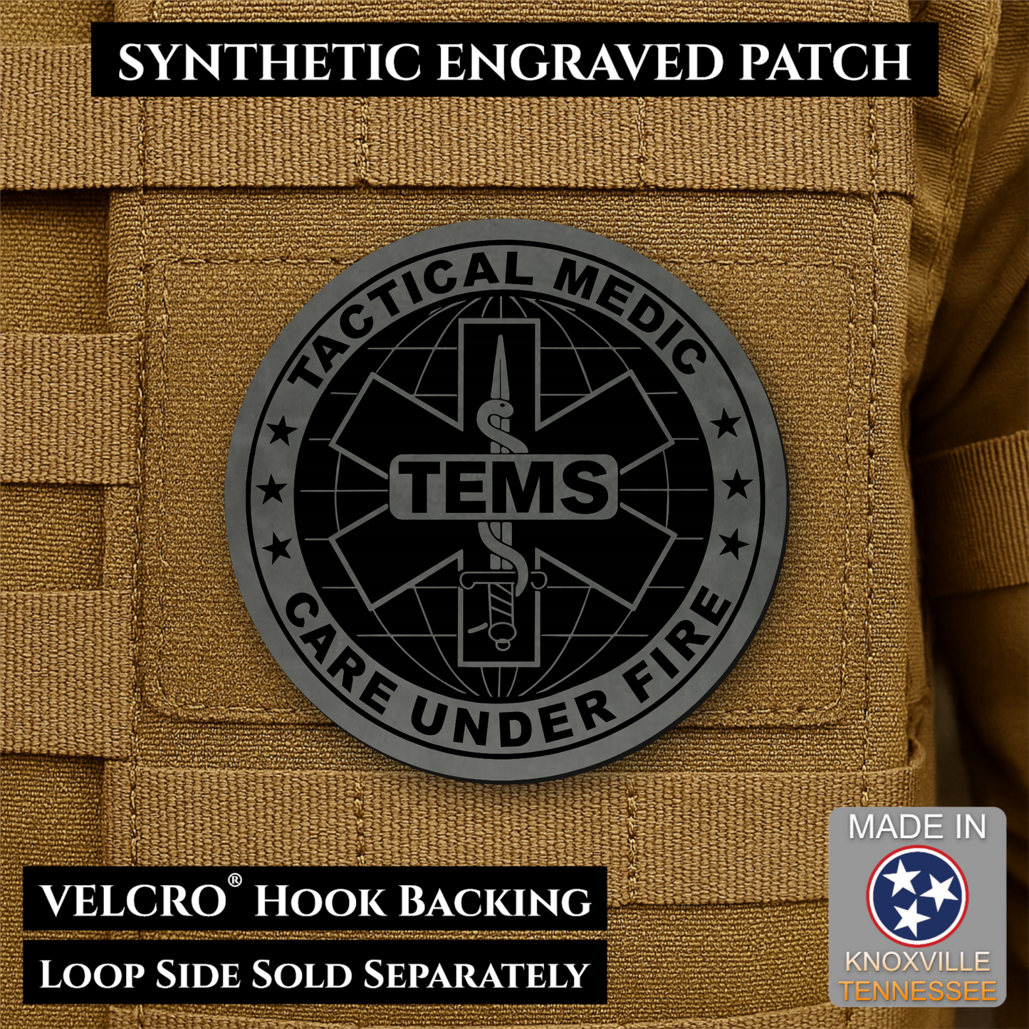 Tactical EMS Medic Morale Patch | Made in USA | VELCRO® Brand Hook Backing