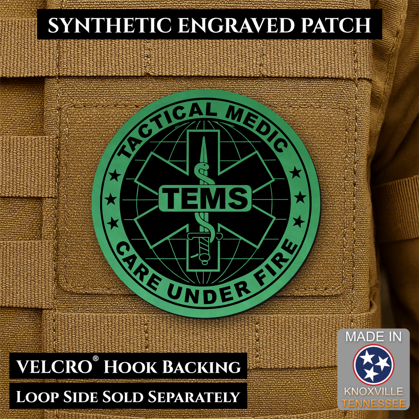 Tactical EMS Medic Morale Patch | Made in USA | VELCRO® Brand Hook Backing