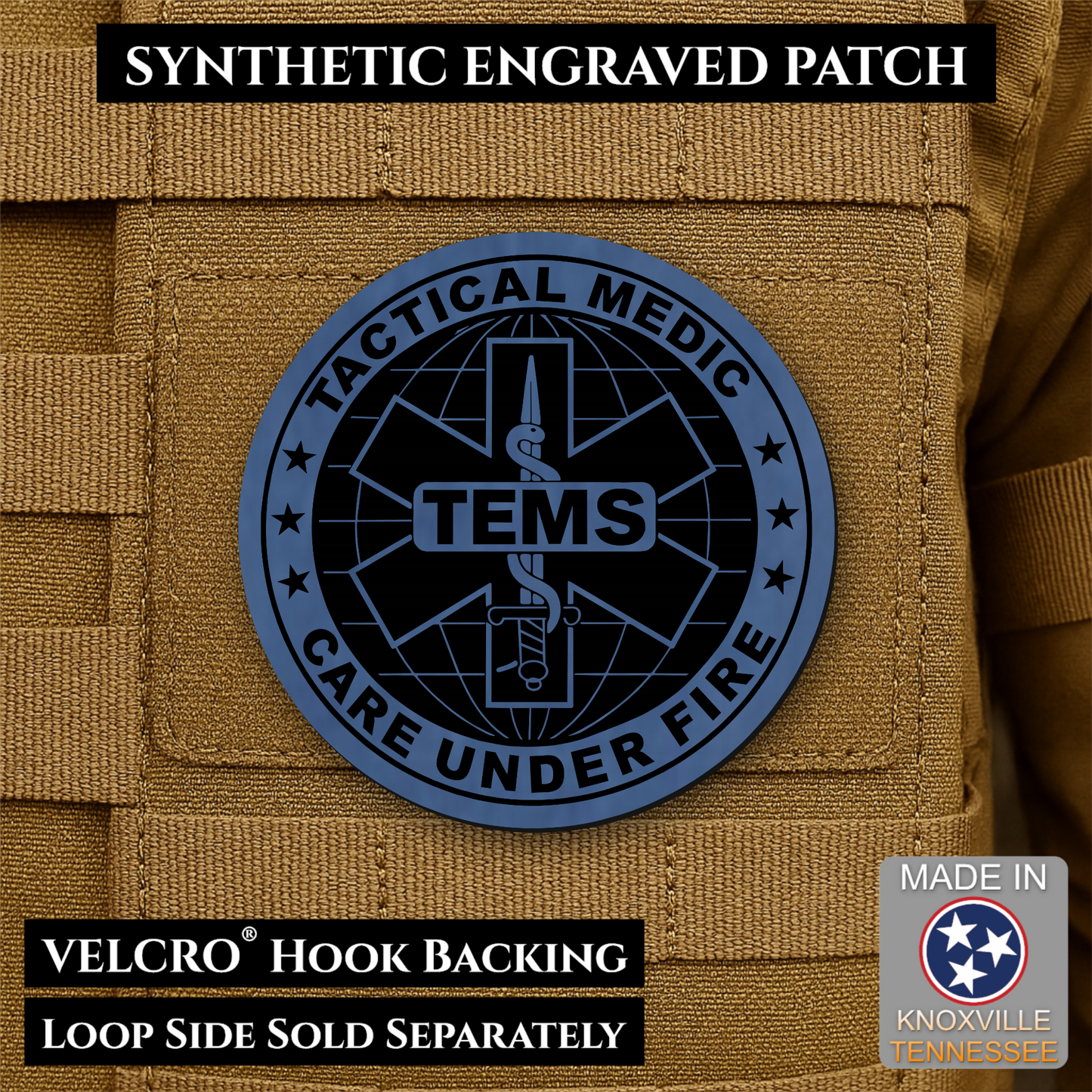 Tactical EMS Medic Morale Patch | Made in USA | VELCRO® Brand Hook Backing