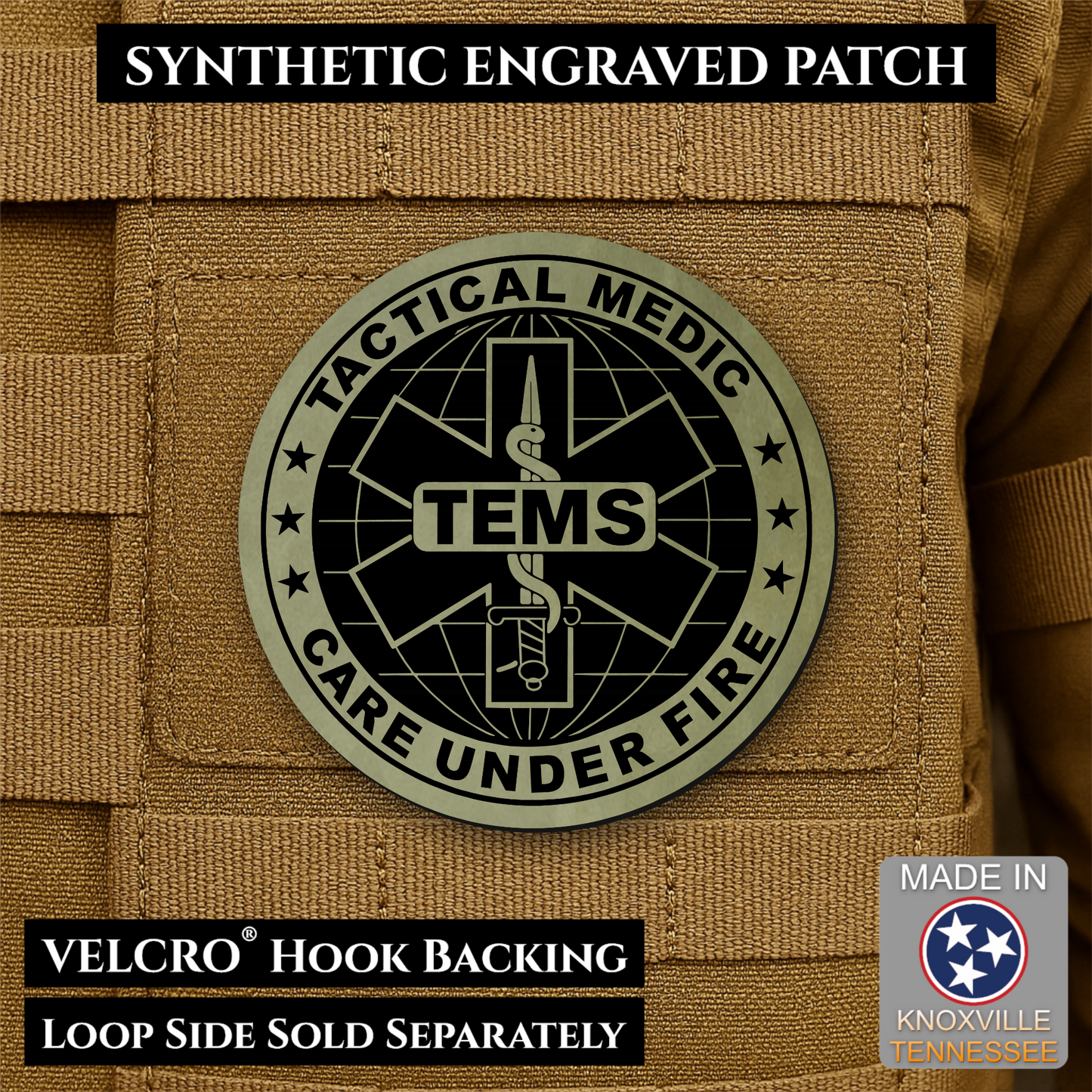 Tactical EMS Medic Morale Patch | Made in USA | VELCRO® Brand Hook Backing