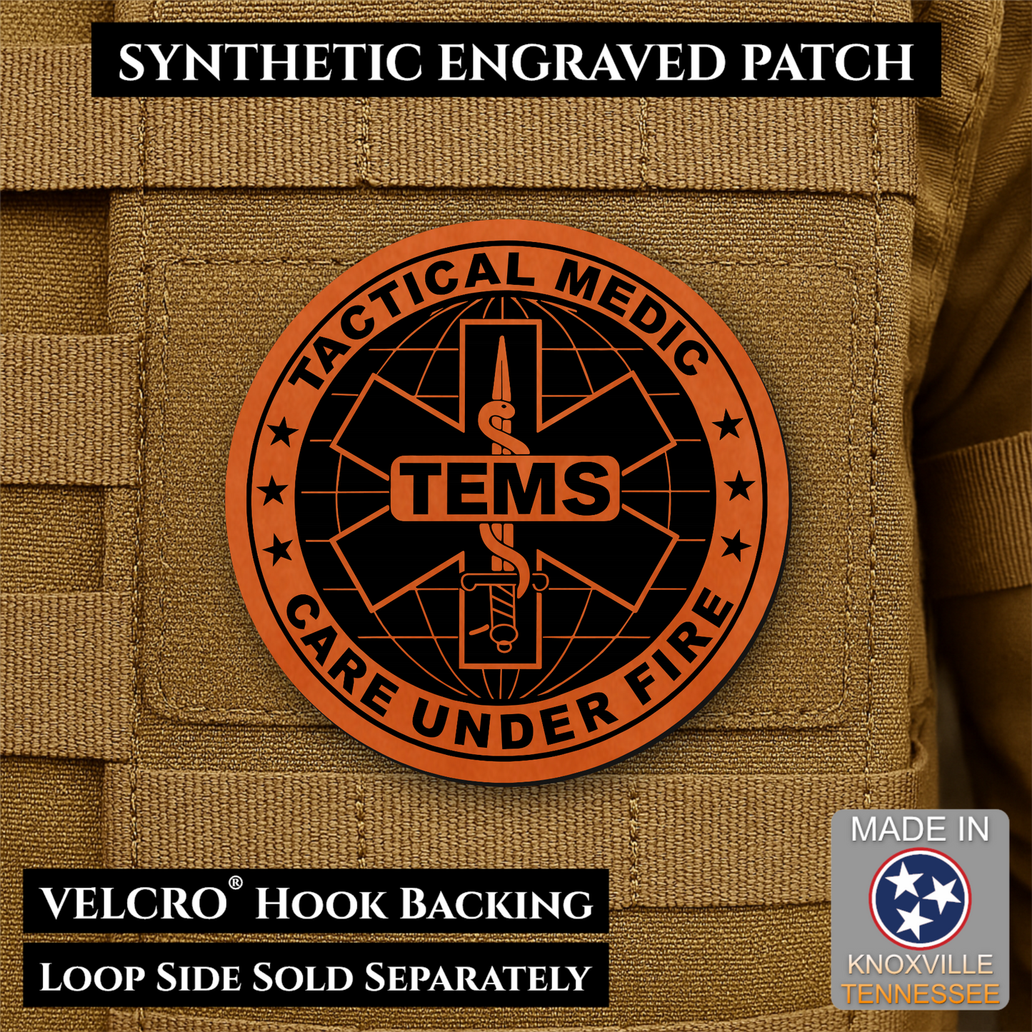 Tactical EMS Medic Morale Patch | Made in USA | VELCRO® Brand Hook Backing