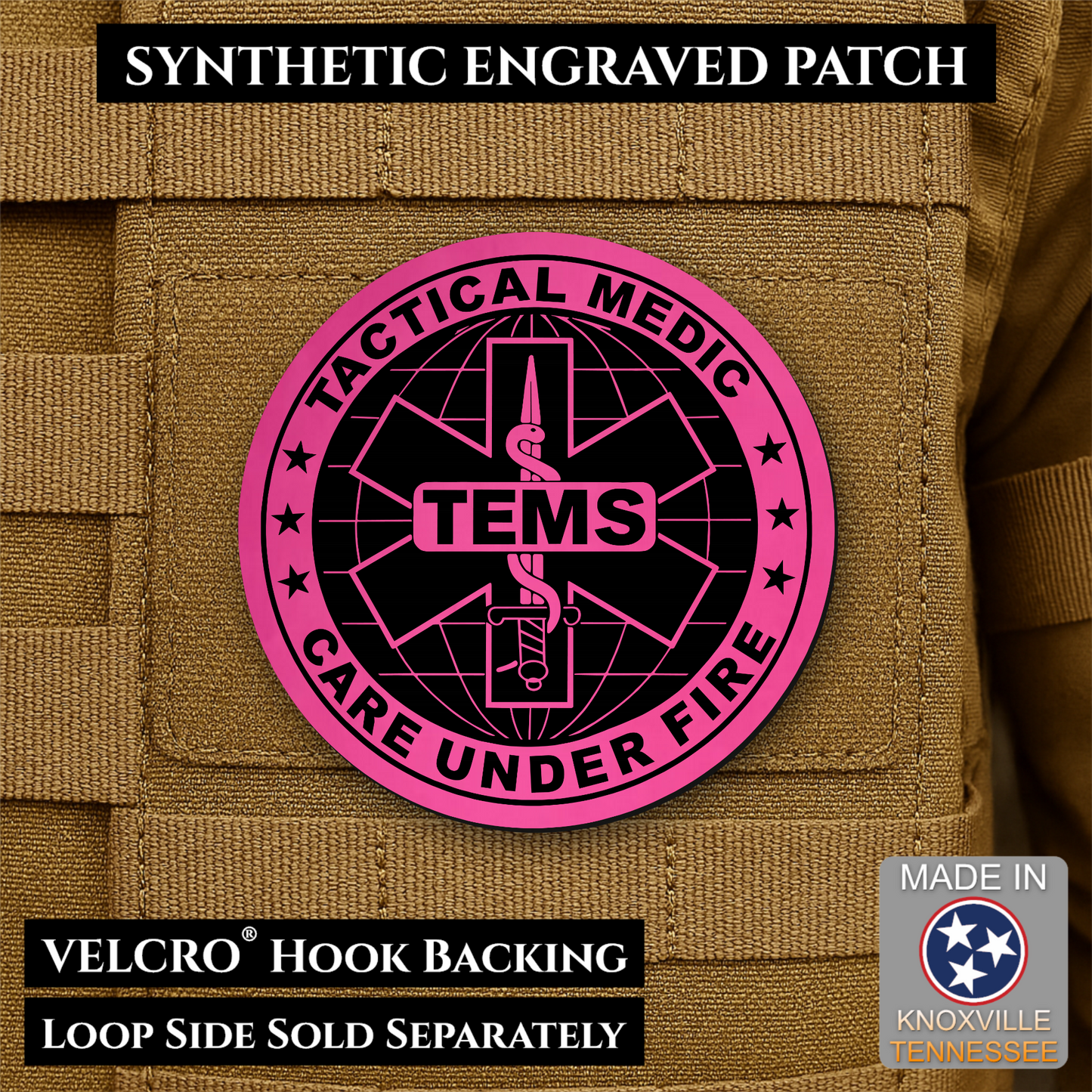 Tactical EMS Medic Morale Patch | Made in USA | VELCRO® Brand Hook Backing