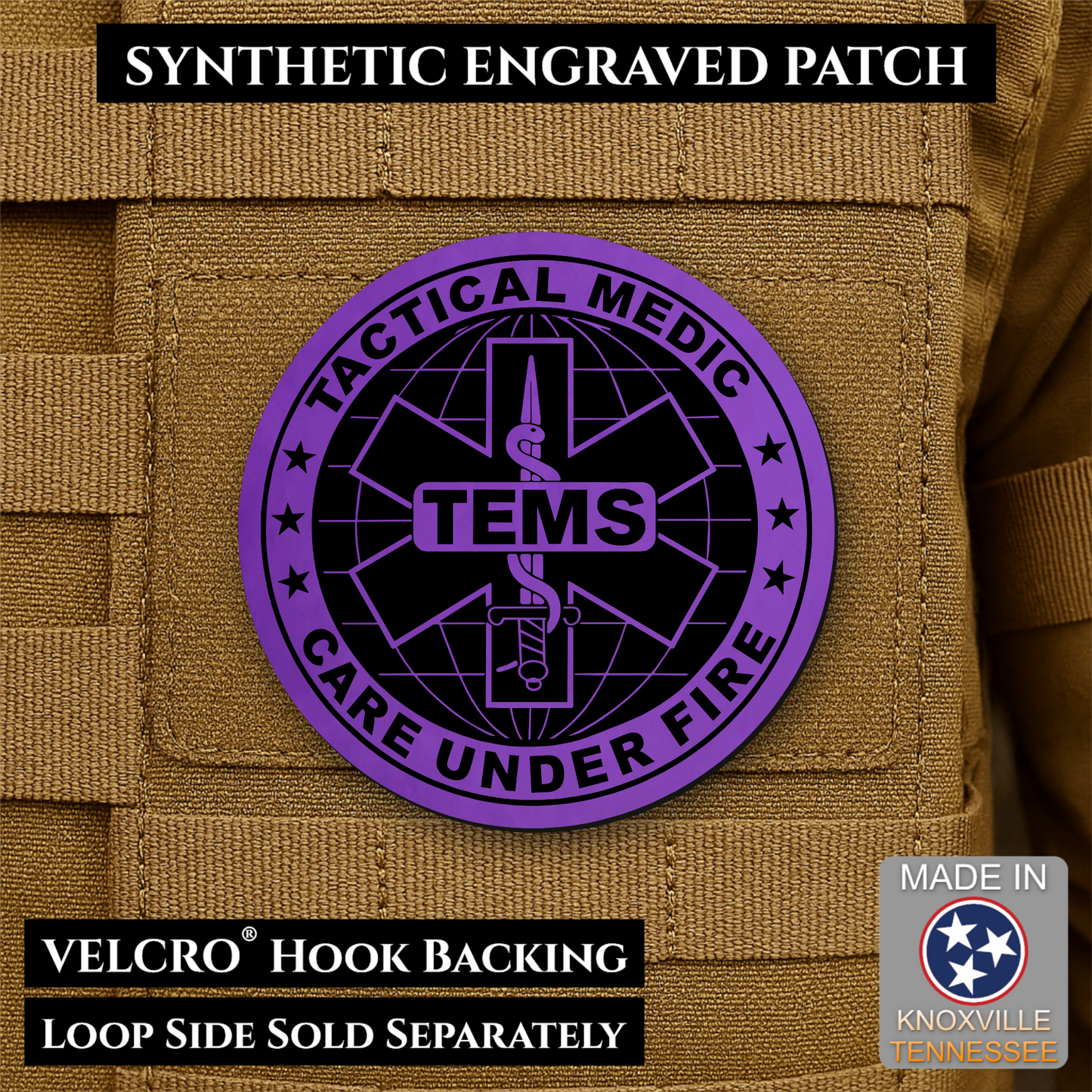 Tactical EMS Medic Morale Patch | Made in USA | VELCRO® Brand Hook Backing