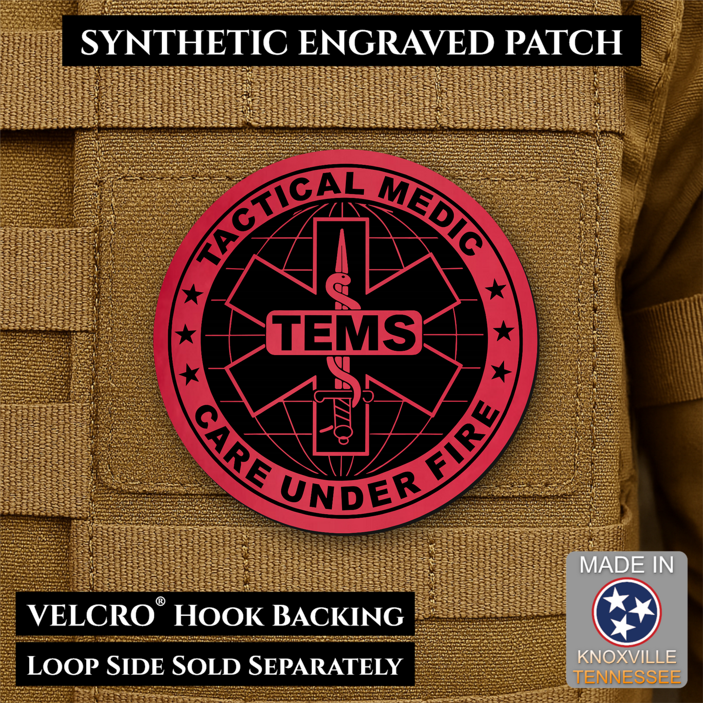 Tactical EMS Medic Morale Patch | Made in USA | VELCRO® Brand Hook Backing