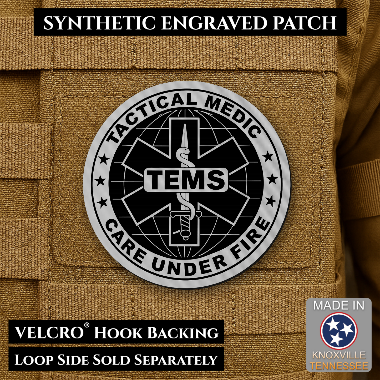 Tactical EMS Medic Team Morale Patch, 3" Round | Made in USA | VELCRO® Brand Hook Backing