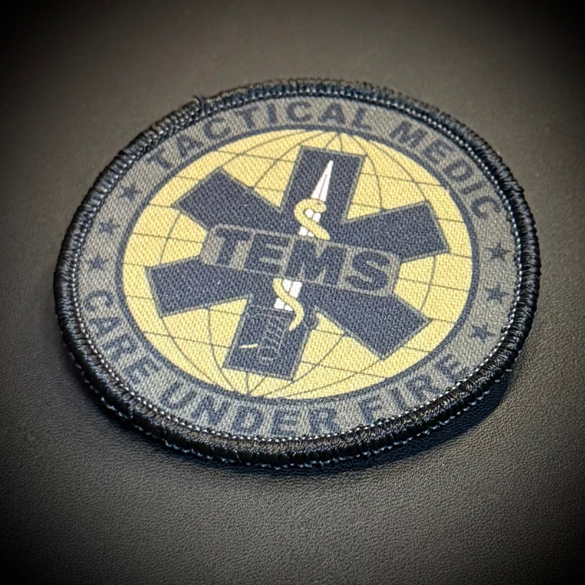 TEMS Tactical Medic Printed Morale Patch, 3" Round | VELCRO® Brand Hook Backing - #LoneStar Adhesive#