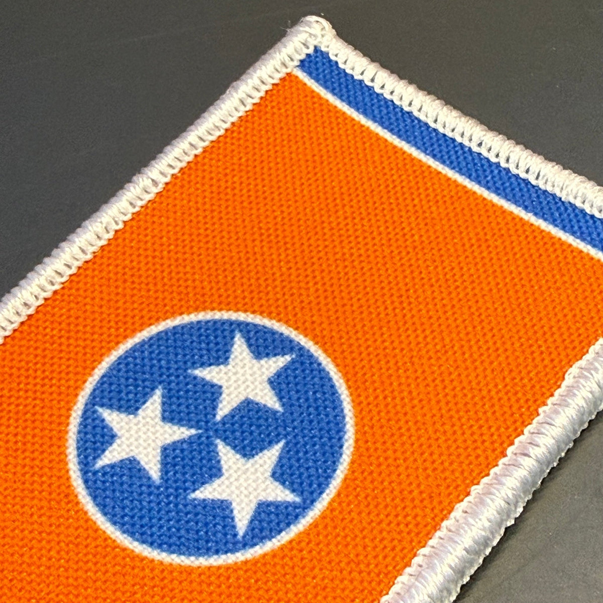 Tennessee Orange & Summitt Blue TN Flag Patch, 2x3" | Made in USA | VELCRO® Brand Hook Backing - #LoneStar Adhesive#