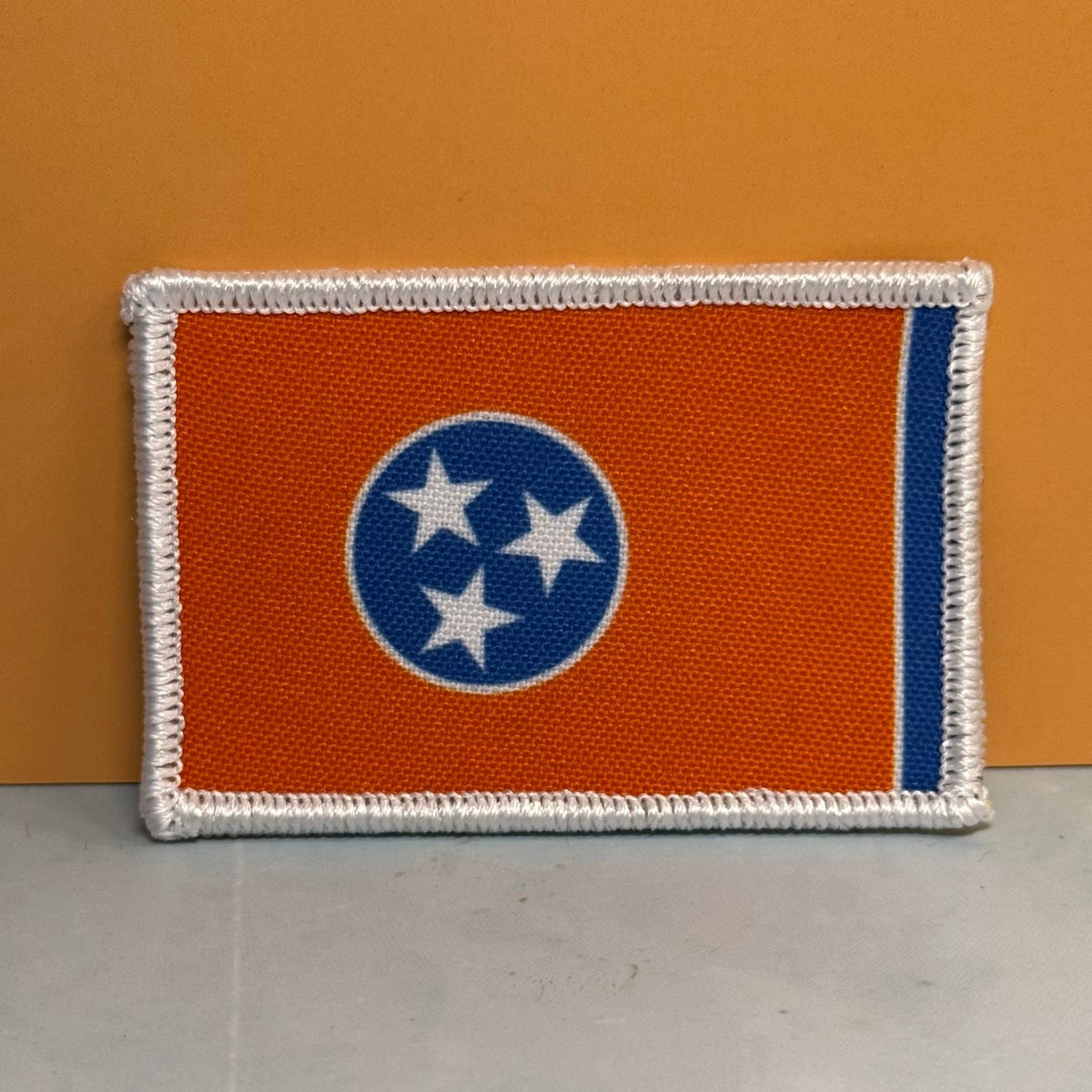 Tennessee Orange & Summitt Blue TN Flag Patch, 2x3" | Made in USA | VELCRO® Brand Hook Backing - #LoneStar Adhesive#