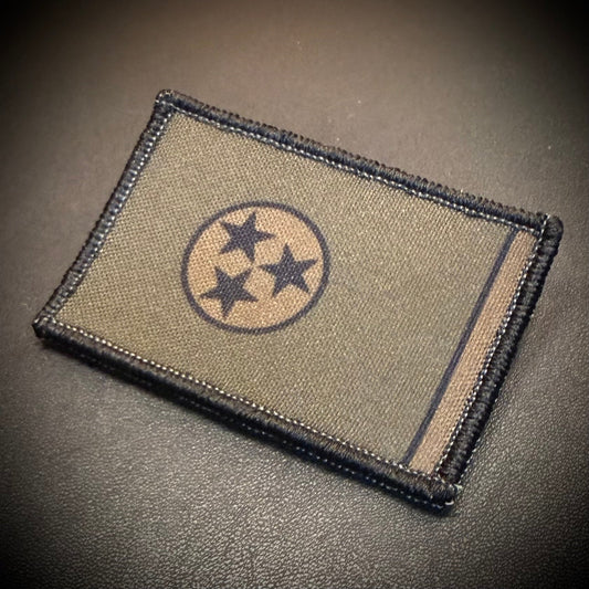 Tennessee State Flag Printed Morale Patch, 2x3" | VELCRO® Brand Hook Backing - #LoneStar Adhesive#