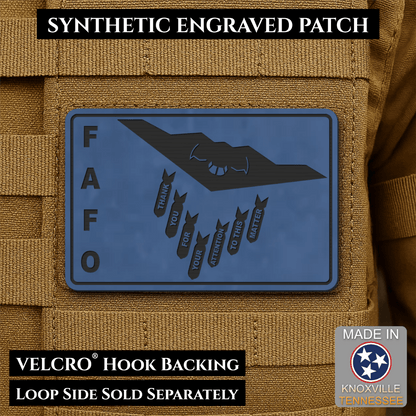 Thank You For Your Attention To This Matter, B2 Bomber Funny Morale Patch, 2x3" | Made in USA | VELCRO® Brand Hook Backing - LoneStar Adhesive