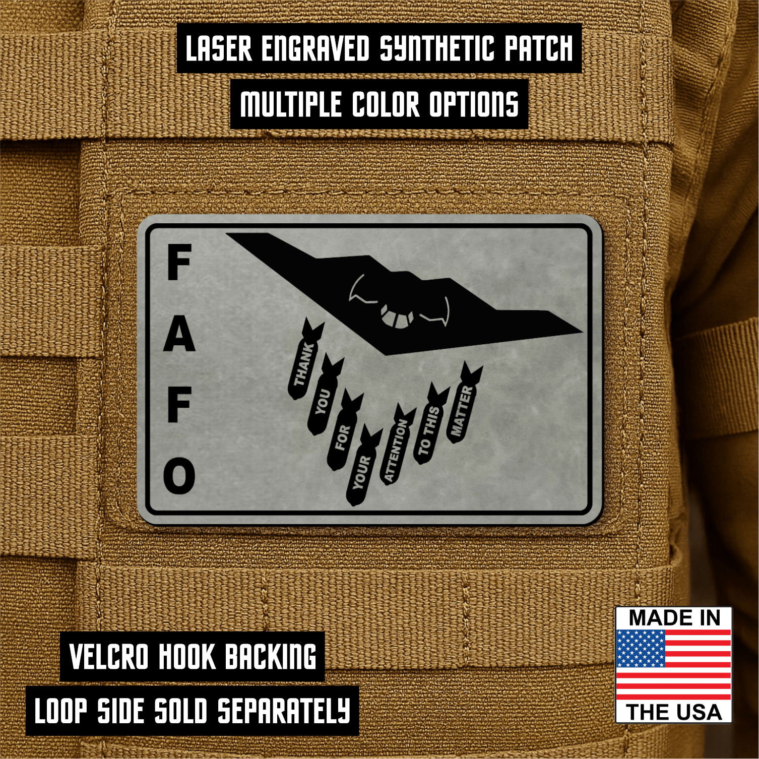 Thank You For Your Attention To This Matter B2 Morale Patch 2"x3" Hook & Loop | Made in USA - LoneStar Adhesive
