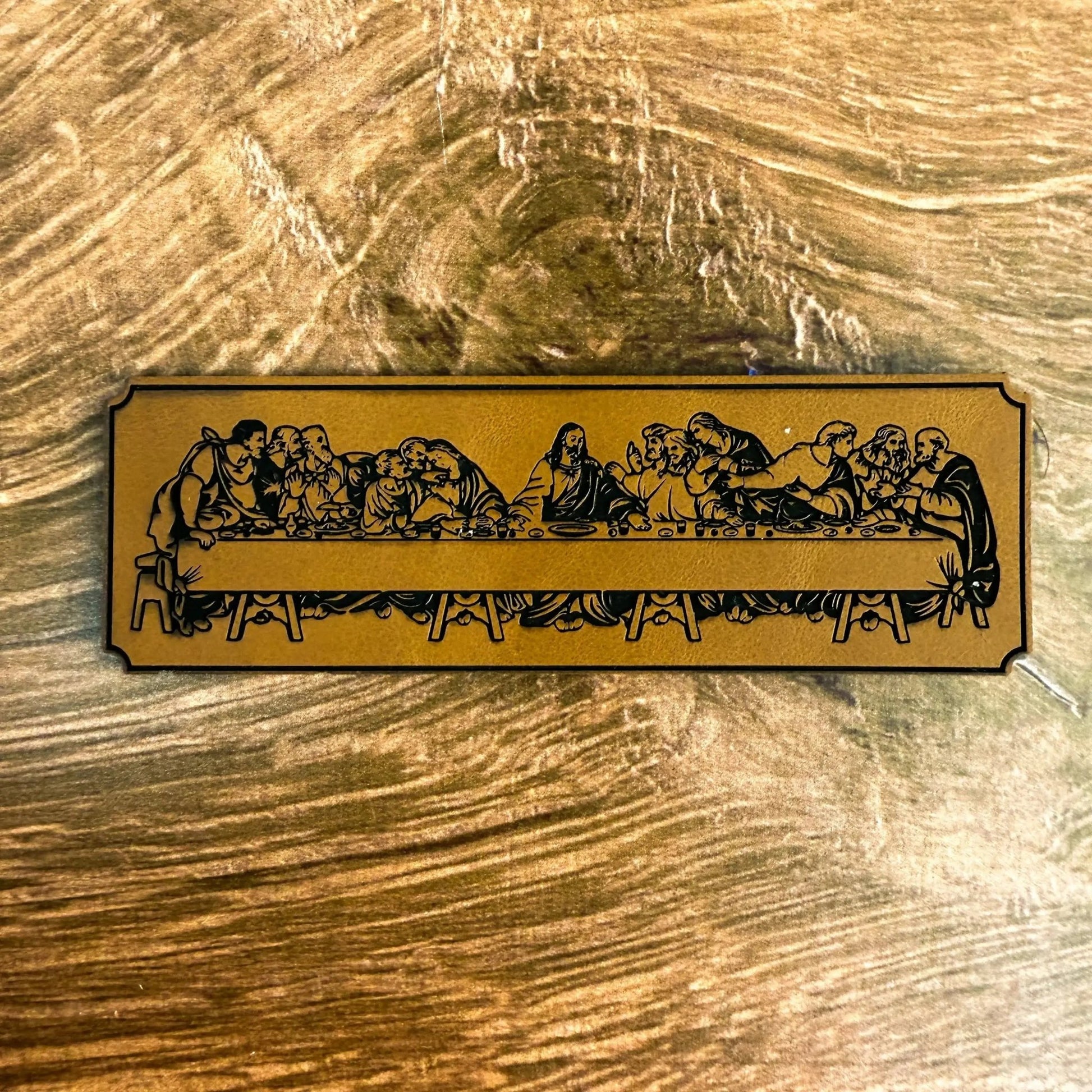 The Last Supper – Laser Engraved Leather Patch - LoneStar Adhesive