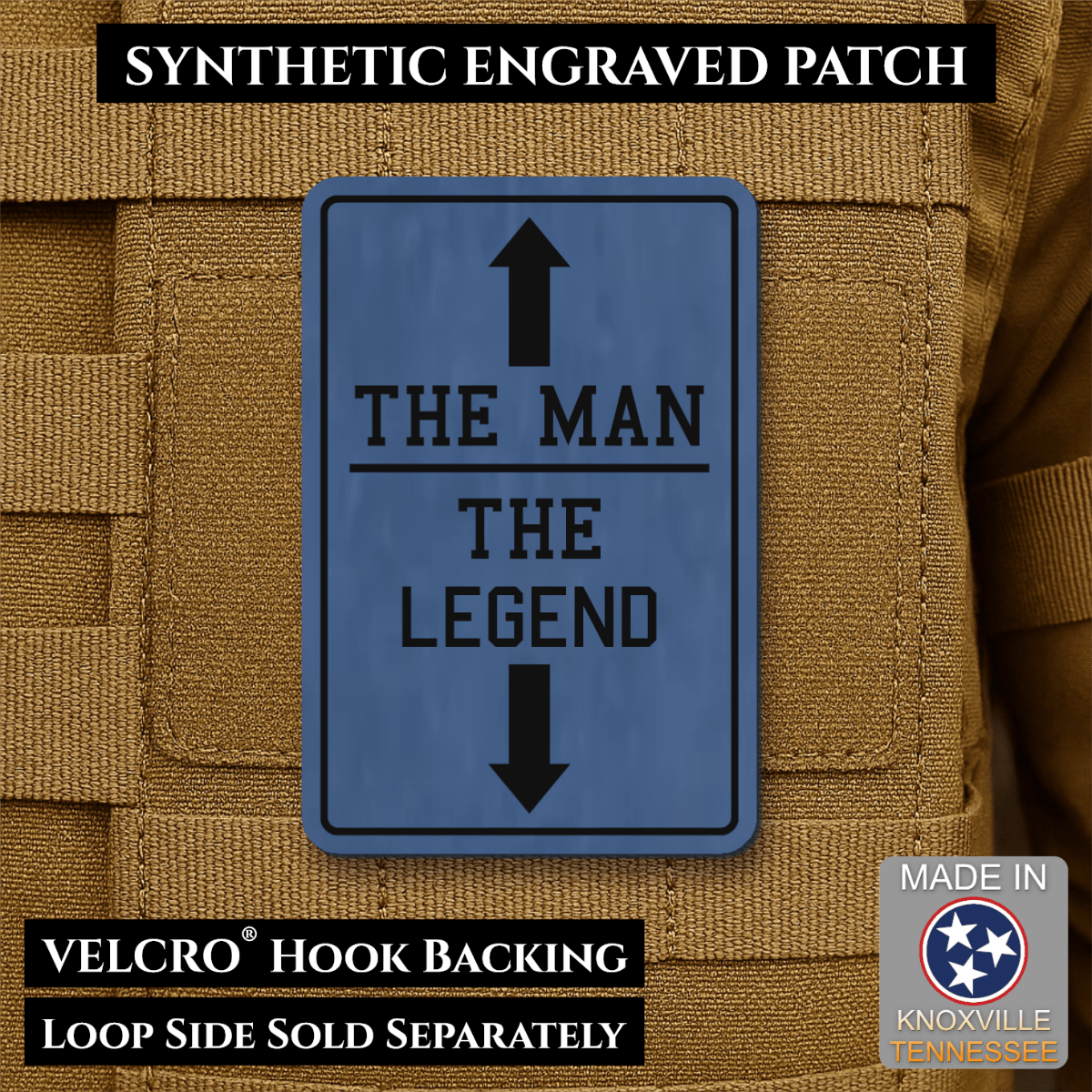 The Man, The Legend Funny Morale Patch, 2x3" | Made in USA | VELCRO® Brand Hook Backing - #LoneStar Adhesive#