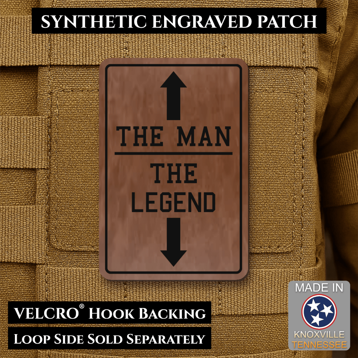 The Man, The Legend Funny Morale Patch, 2x3" | Made in USA | VELCRO® Brand Hook Backing - #LoneStar Adhesive#